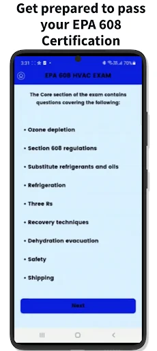 EPA 608 Practice Test screenshot