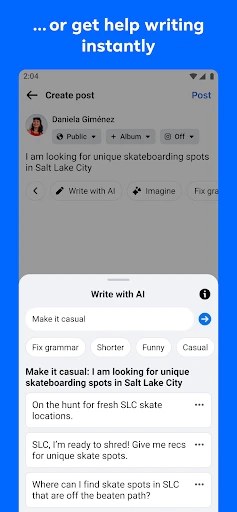Facebook screenshot