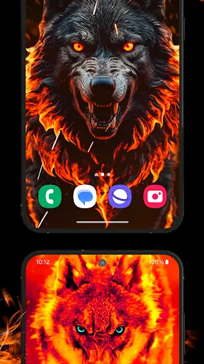 Fire Wallpaper Theme Lone Wolf screenshot