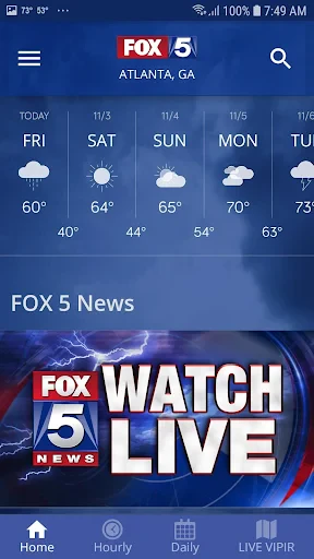 FOX 5 Storm Team Weather Radar screenshot