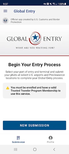 Global Entry screenshot