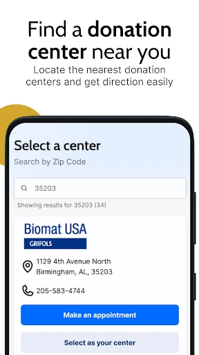 Grifols Plasma Donor Hub screenshot