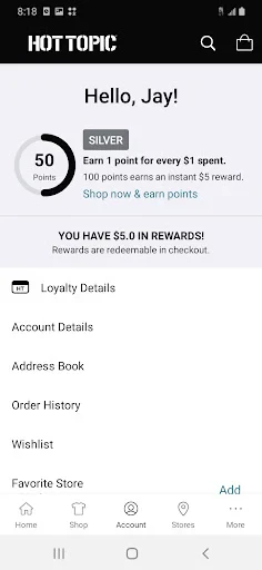 Hot Topic: Pop Culture Fashion screenshot