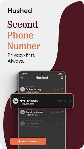 Hushed: US Second Phone Number screenshot