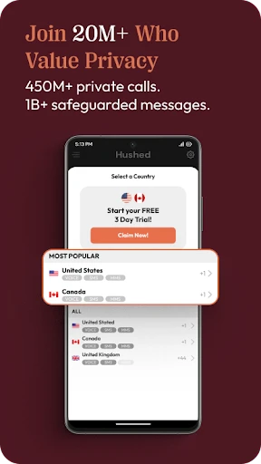 Hushed: US Second Phone Number screenshot