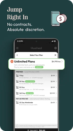 Hushed: US Second Phone Number screenshot