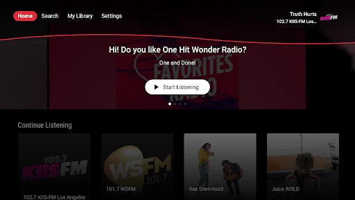 iHeartRadio for Google TV screenshot