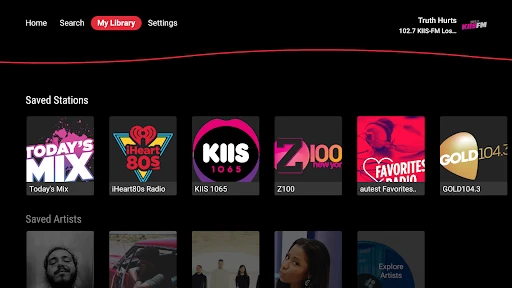 iHeartRadio for Google TV screenshot