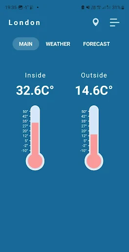 Indoor thermometer screenshot