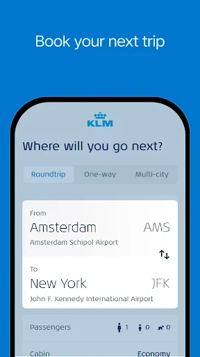 KLM - Book a flight screenshot