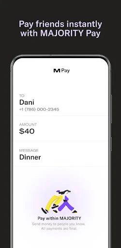 MAJORITY: Mobile banking screenshot