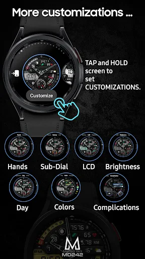 MD242 Hybrid watch face screenshot