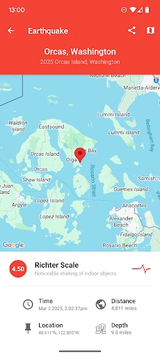 My Earthquake Alerts - Map screenshot