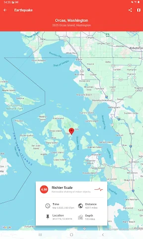 My Earthquake Alerts - Map screenshot