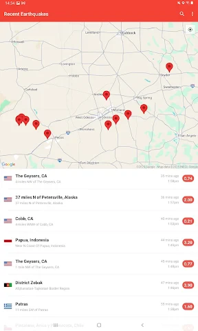 My Earthquake Alerts - Map screenshot