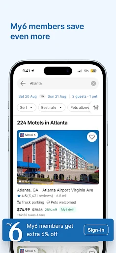 My6 - Book & Save on Motel6 screenshot