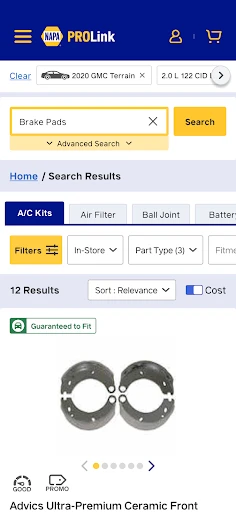NAPA PROLink screenshot