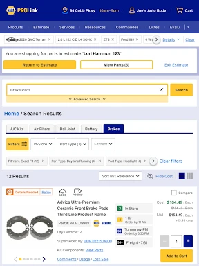 NAPA PROLink screenshot