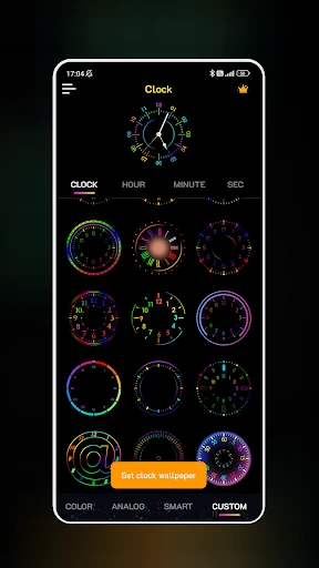 Neon Clock Wallpaper screenshot