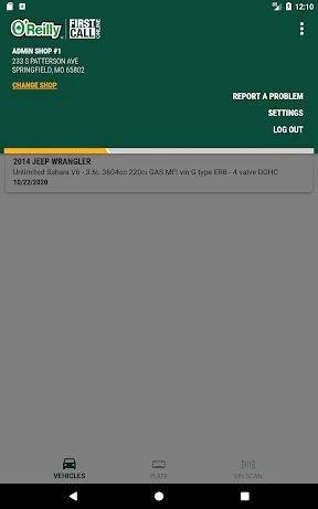 O’Reilly First Call VIN Scan screenshot