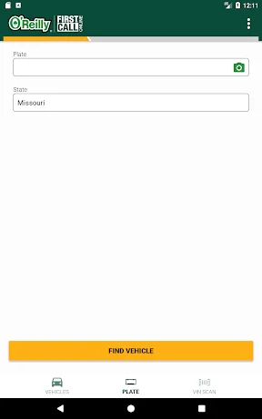 O’Reilly First Call VIN Scan screenshot