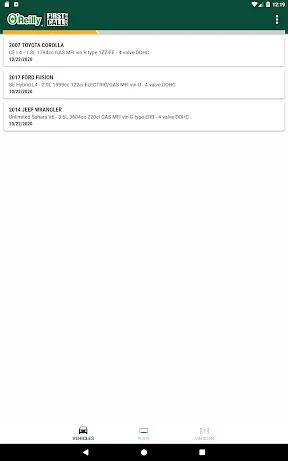 O’Reilly First Call VIN Scan screenshot