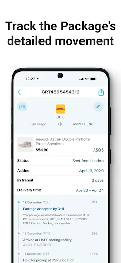 Package Tracker - pkge Mobile screenshot