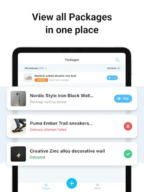 Package Tracker - pkge Mobile screenshot
