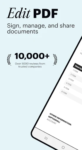 pdfFiller Edit, fill, sign PDF screenshot