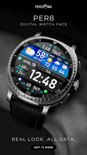 PER8 Digital Watch Face screenshot