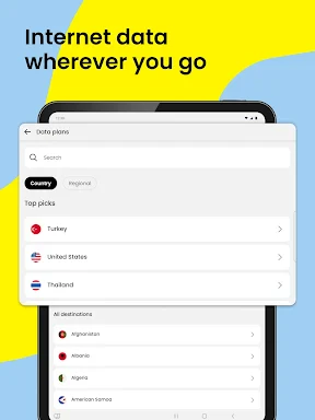 Saily: An eSIM travel app screenshot