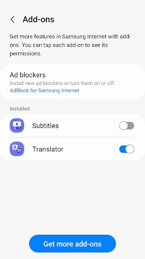 Samsung Internet Browser screenshot