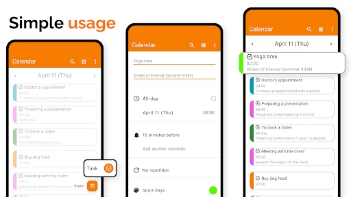 Simple Calendar screenshot