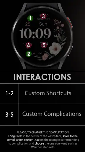 Simple Floral Watch Face screenshot