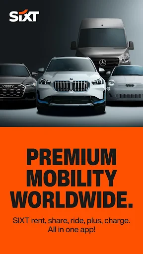 SIXT rent. share. ride. plus. screenshot