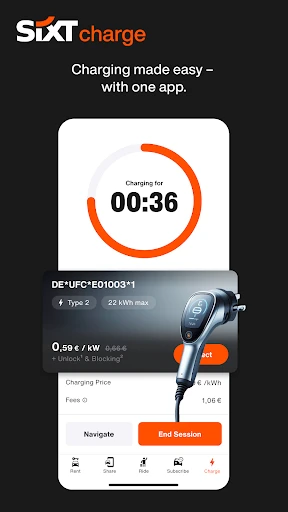 SIXT rent. share. ride. plus. screenshot