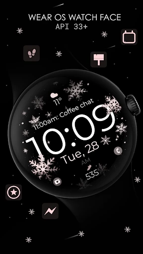 Snowflake rose gold watch face screenshot