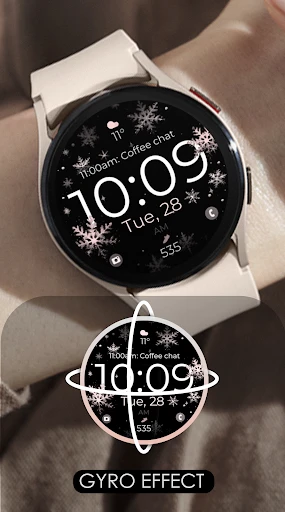 Snowflake rose gold watch face screenshot