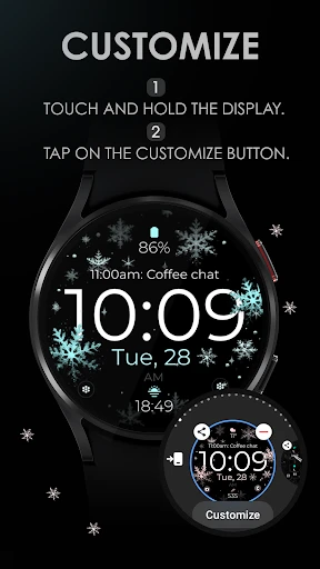 Snowflake rose gold watch face screenshot