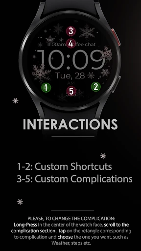 Snowflake rose gold watch face screenshot