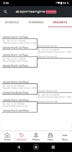 SportsEngine Tourney screenshot