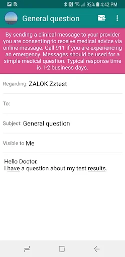 Sutter Health My Health Online screenshot