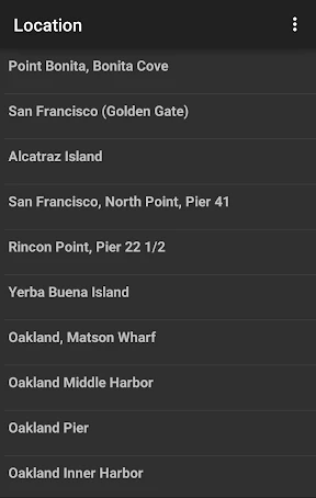 Tide Table Chart screenshot