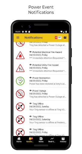 Ting Sensor screenshot