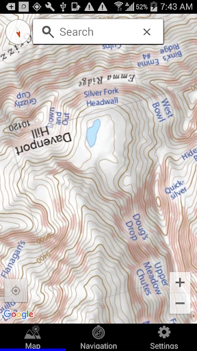 Wasatch Backcountry Skiing Map screenshot