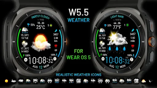 Weather watch face W5.5 screenshot