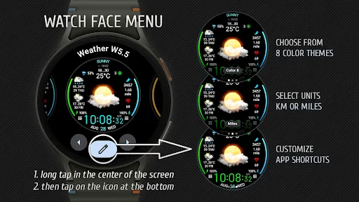 Weather watch face W5.5 screenshot