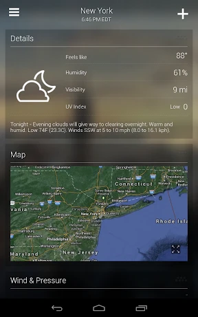 Yahoo Weather screenshot