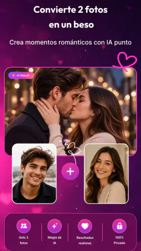 Abrazos y besos de amor con IA screenshot