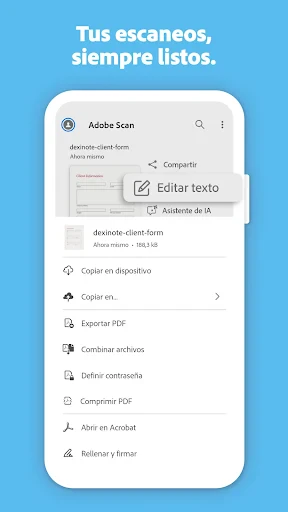 Adobe Scan: Escáner de PDF, IA screenshot
